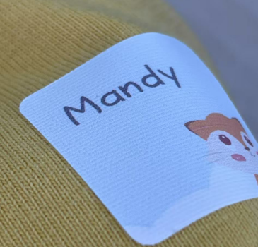 Tvättbart klädetikettmaterial för direkt tygapplicering